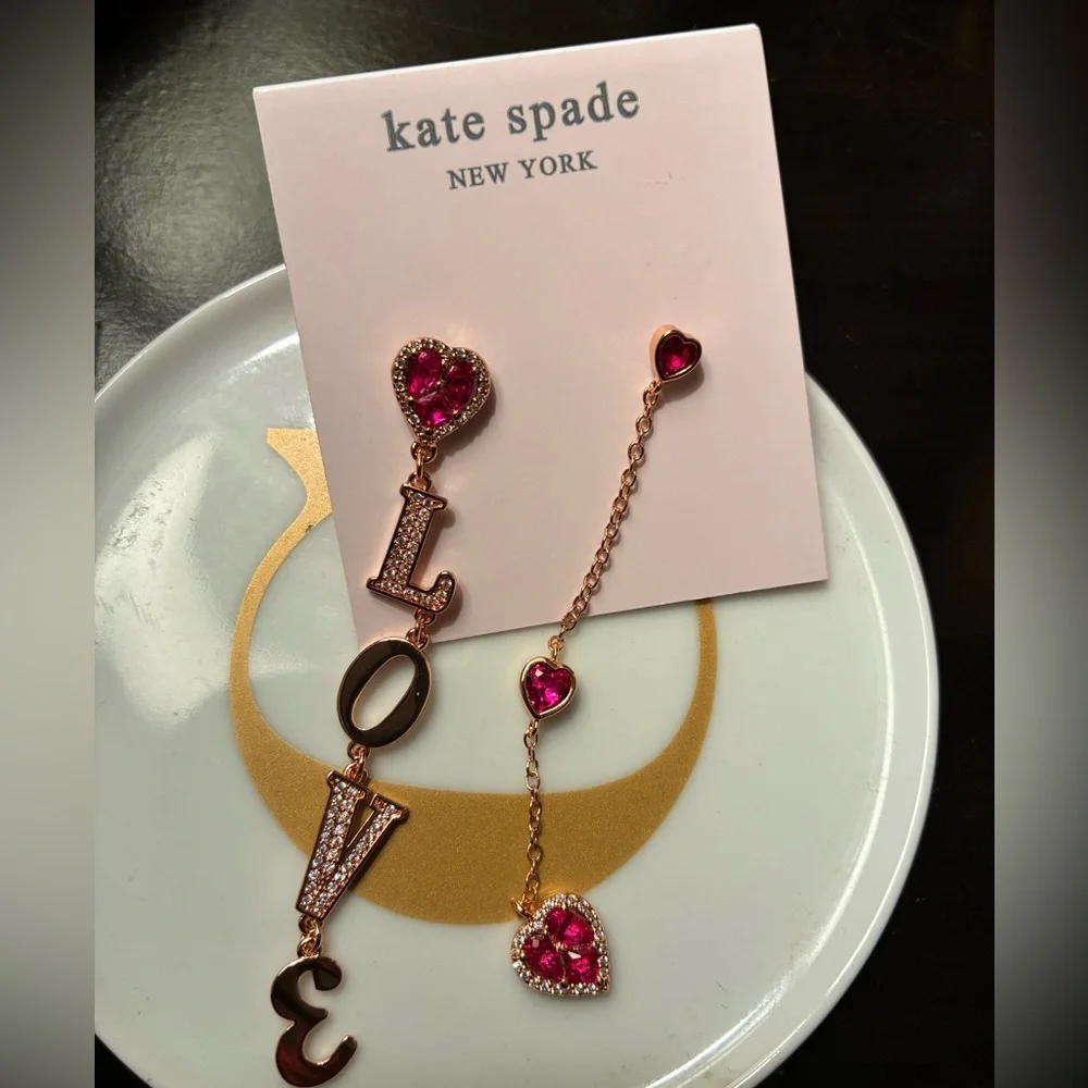 Kate Spade Pink Love Drop Earrings - Picture 2 of 3